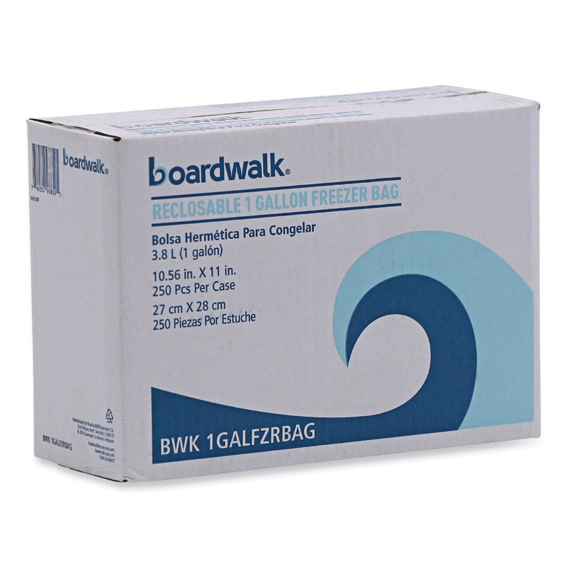 Boardwalk Reclosable Food Storage Bags, 1 gal, 2.7 mil, 10.5" x 11", Clear, 250/Box