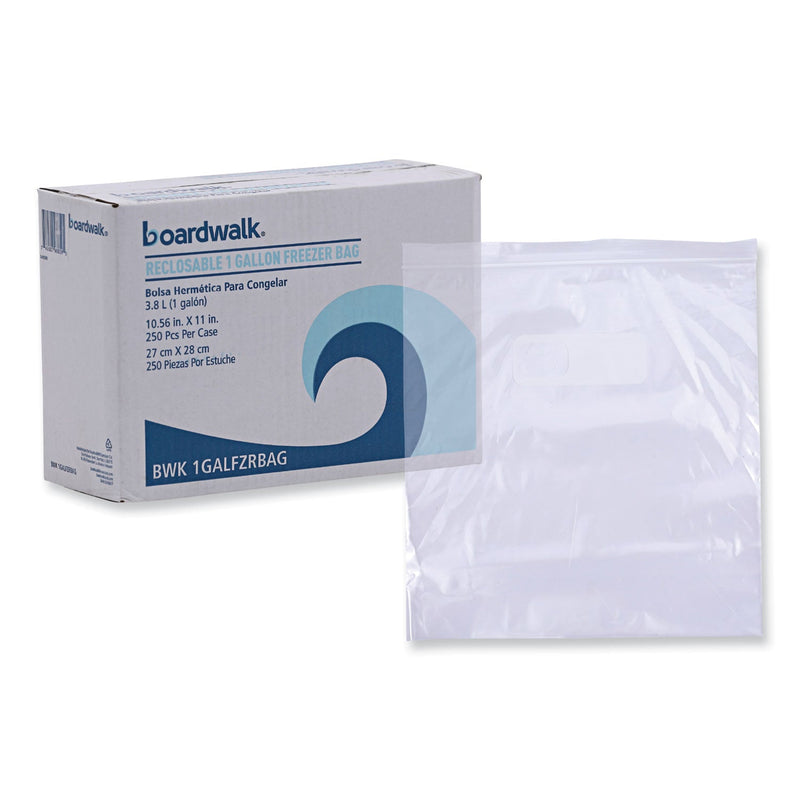 Boardwalk Reclosable Food Storage Bags, 1 gal, 2.7 mil, 10.5" x 11", Clear, 250/Box