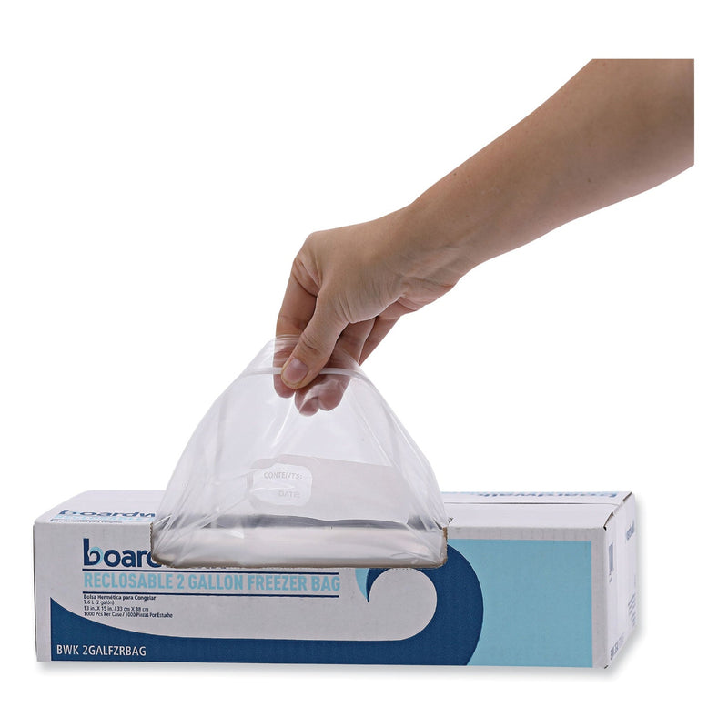 Boardwalk Reclosable Food Storage Bags, 2 gal, 2.7 mil, 13" x 15", Clear, 100/Box