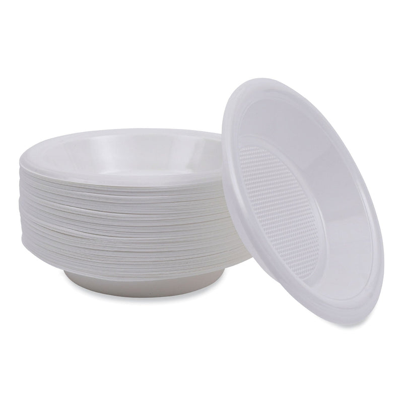 Boardwalk Hi-Impact Plastic Dinnerware, Bowl, 10 to 12 oz, White, 1,000/Carton