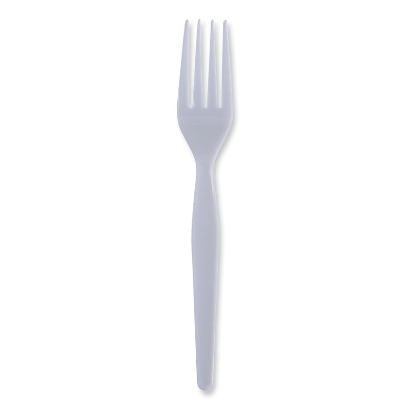 Boardwalk Heavyweight Polystyrene Cutlery, Fork, White, 1000/Carton