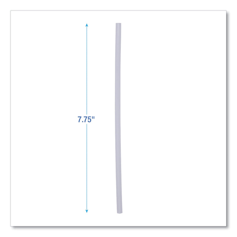 Boardwalk Jumbo Straws, 7.75", Plastic, Translucent, Unwrapped, 250/Pack, 50 Packs/Carton