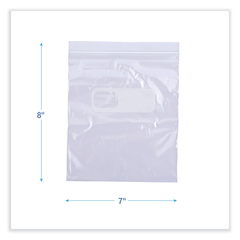 Boardwalk Reclosable Food Storage Bags, 1 qt, 1.75 mil, 7" x 8", Clear, 500/Box