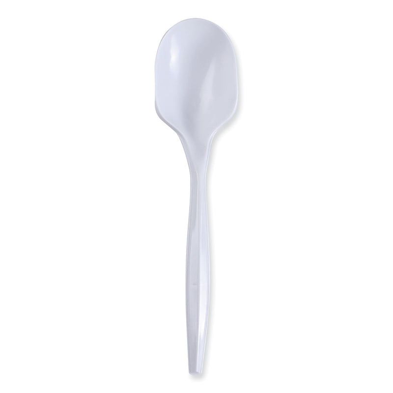 Boardwalk Mediumweight Wrapped Polypropylene Cutlery, Soup Spoon, White, 1,000/Carton