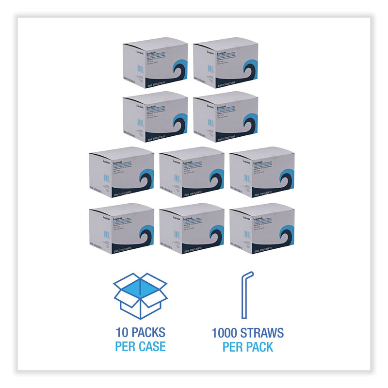 Boardwalk Single-Tube Stir-Straws, 5.25", Polypropylene, Black, 1,000/Pack, 10 Packs/Carton