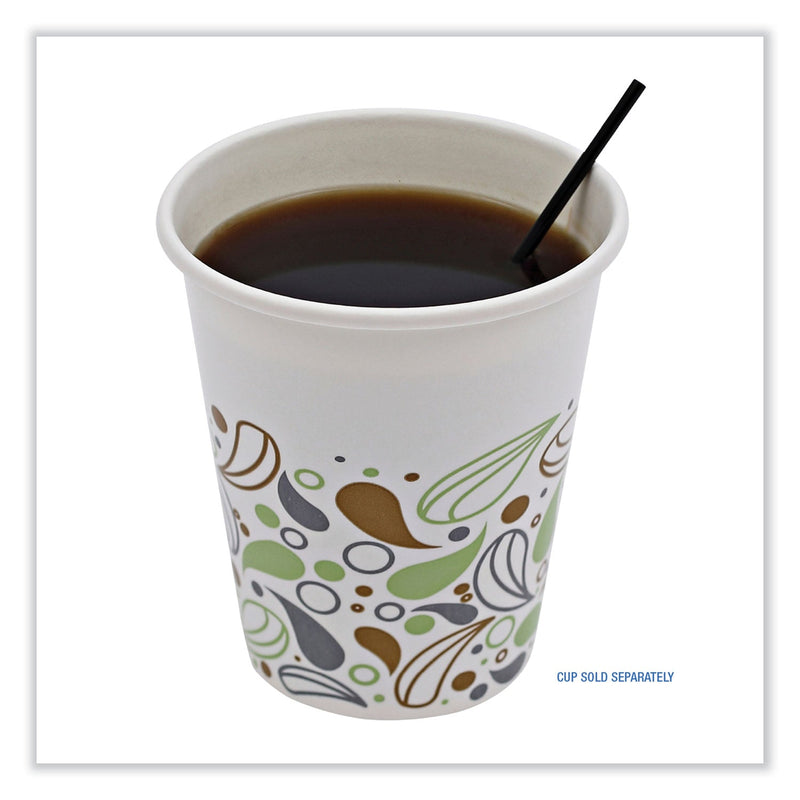 Boardwalk Single-Tube Stir-Straws, 5.25", Polypropylene, Black, 1,000/Pack, 10 Packs/Carton