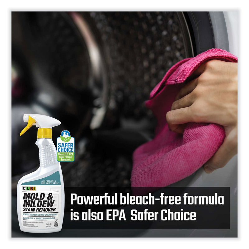 CLR PRO Mold and Mildew Stain Remover, 32 oz Spray Bottle, 6/Carton
