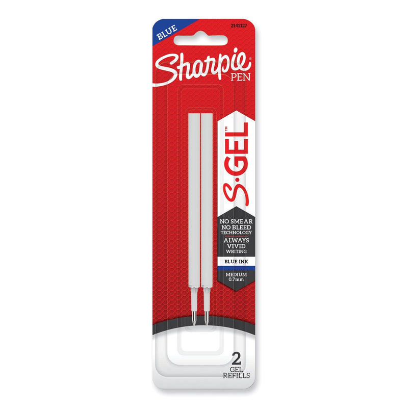 Sharpie S-Gel 0.7 mm Pen Refills, Medium 0.7 mm Bullet Tip, Blue Ink, 2/Pack