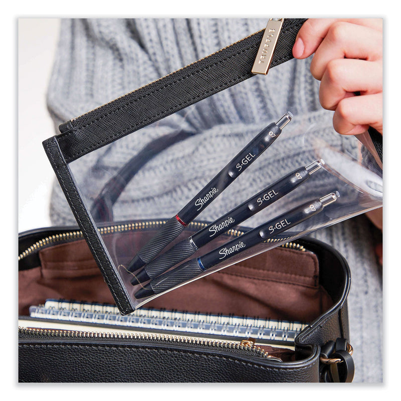 Sharpie S-Gel High-Performance Gel Pen, Retractable, Medium 0.7 mm, Purple Ink, Black Barrel, Dozen