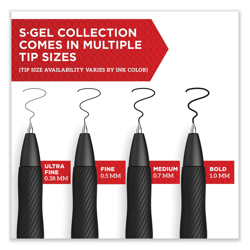 Sharpie S-Gel High-Performance Gel Pen, Retractable, Medium 0.7 mm, Purple Ink, Black Barrel, Dozen