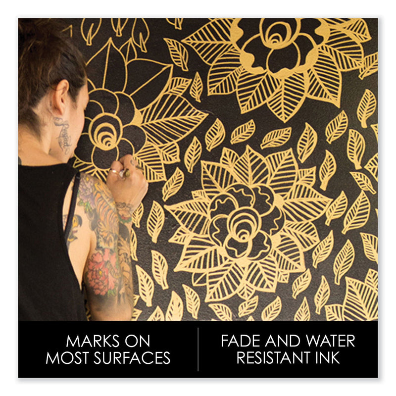 Sharpie Metallic Chisel Tip Permanent Marker, Medium Chisel Tip, Assorted, 6/Pack