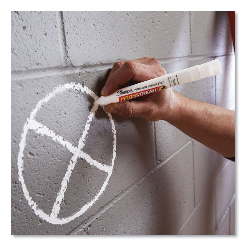 Sharpie Mean Streak Marking Stick, Broad Bullet Tip, White