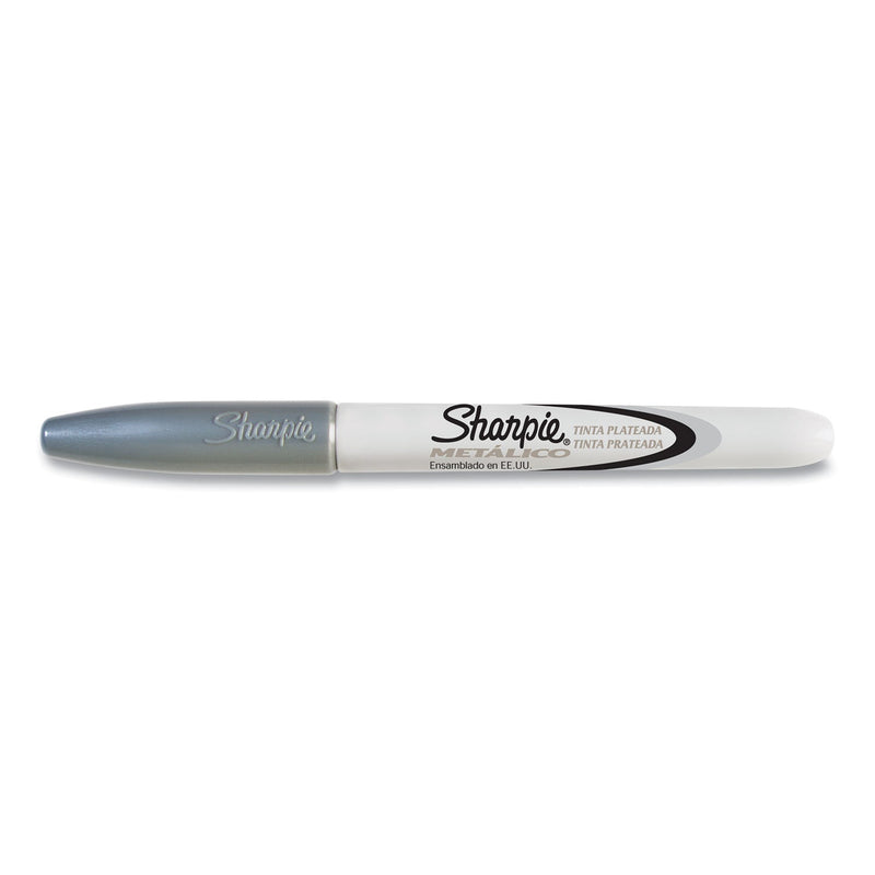 Sharpie Metallic Fine Point Permanent Markers, Fine Bullet Tip, Metallic Silver, Dozen