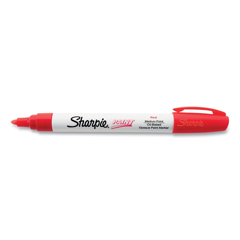 Sharpie Permanent Paint Marker, Medium Bullet Tip, Red
