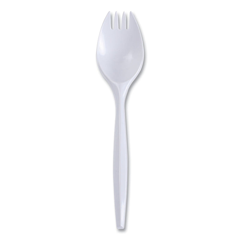 Boardwalk Mediumweight Wrapped Polypropylene Cutlery, Spork, White, 1,000/Carton