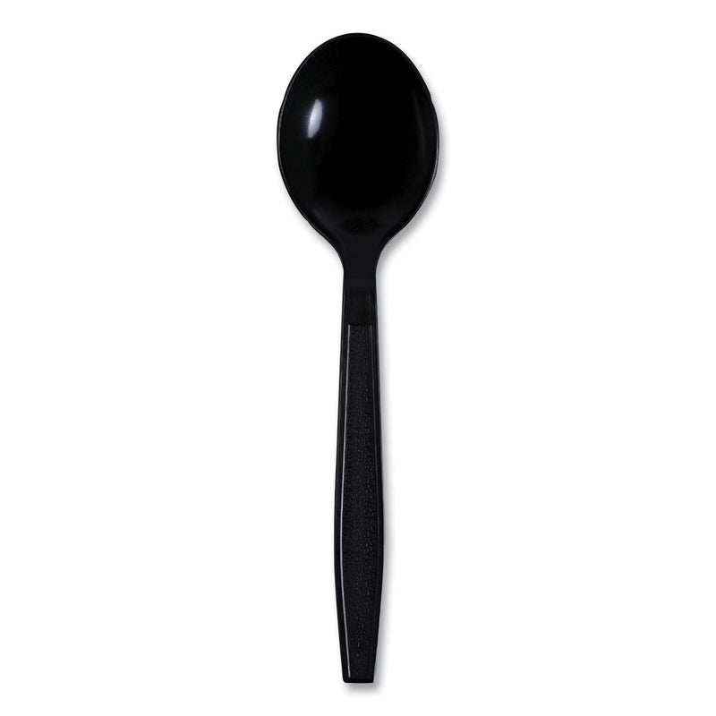 Boardwalk Heavyweight Wrapped Polypropylene Cutlery, Soup Spoon, Black, 1,000/Carton