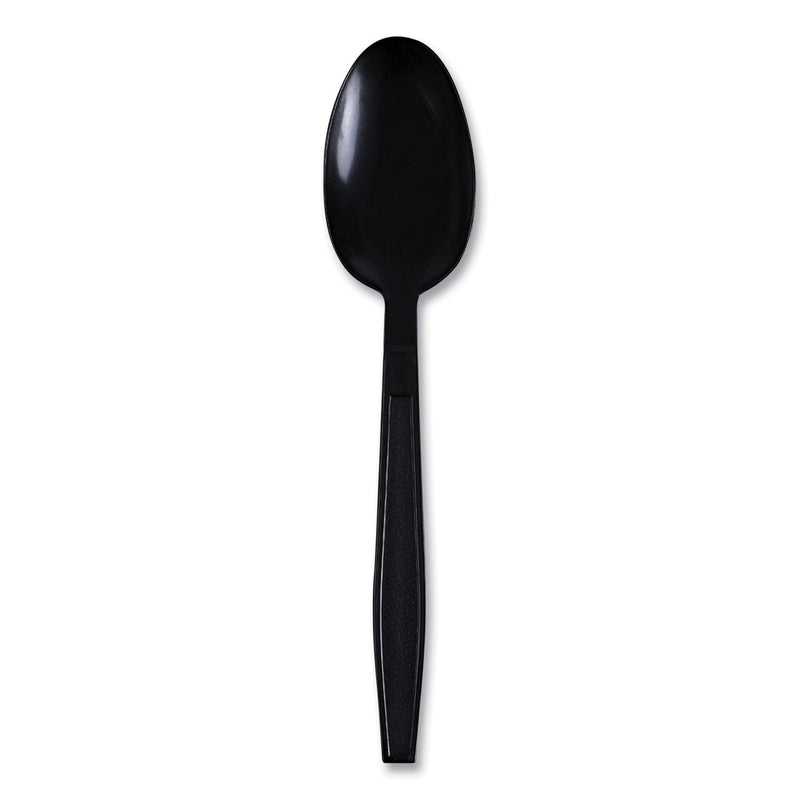 Boardwalk Heavyweight Wrapped Polypropylene Cutlery, Teaspoon, Black, 1,000/Carton