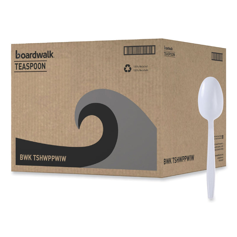 Boardwalk Heavyweight Wrapped Polypropylene Cutlery, Teaspoon, White, 1,000/Carton