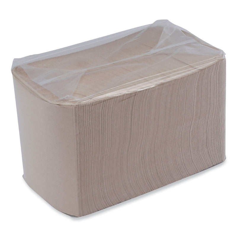 Boardwalk Beverage Napkins, 1-Ply, 9.5" x 9.5", Kraft, 500/Pack, 8 Packs/Carton