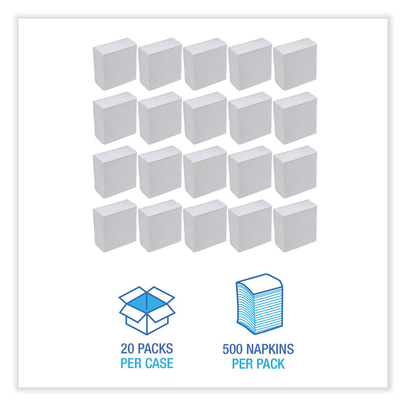 Boardwalk Tallfold Dispenser Napkin, 12" x 7", White, 500/Pack, 20 Packs/Carton