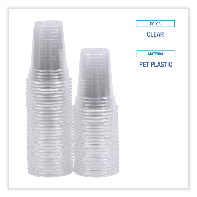 Boardwalk Clear Plastic Cold Cups, 9 oz, PET, 50 Cups/Sleeve, 20 Sleeves/Carton