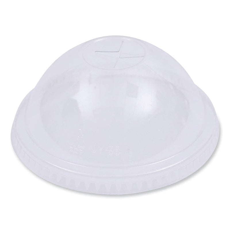 Boardwalk PET Cold Cup Dome Lids, Fits 16 oz to 24 oz Plastic Cups, Clear, 100 Lids/Sleeve, 10 Sleeves/Carton
