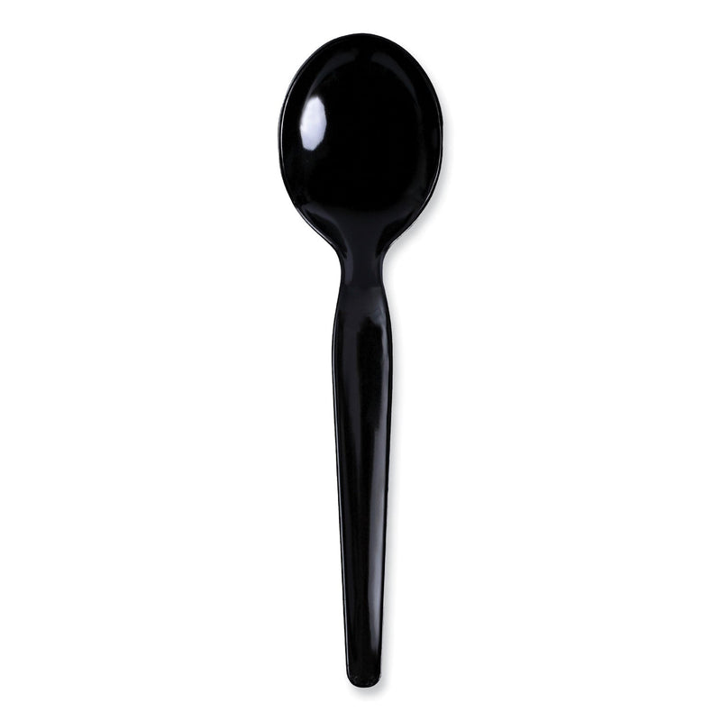 Boardwalk Heavyweight Polystyrene Cutlery, Soup Spoon, Black, 1000/Carton