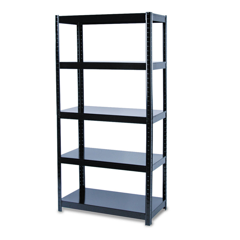 Safco Boltless Steel Shelving, Five-Shelf, 36w x 18d x 72h, Black