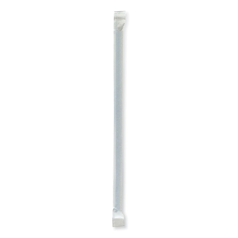 Boardwalk Wrapped Jumbo Straws, 7.75", Polypropylene, Black, 250/Pack, 50 Packs/Carton