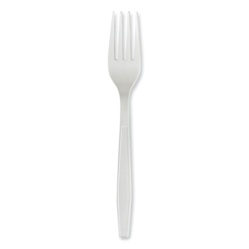 Boardwalk Heavyweight Polypropylene Cutlery, Fork, White, 1000/Carton