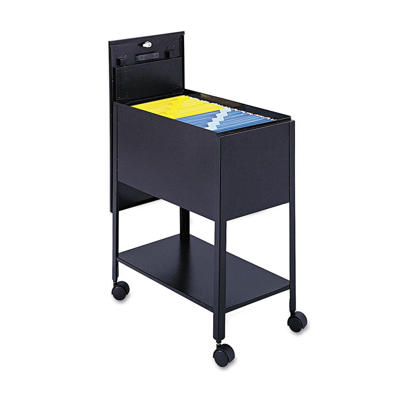Safco Extra-Deep Locking Mobile Tub File, Letter Size, Metal, 1 Shelf, 1 Bin, 13.5" x 24.75" x 28.25", Black