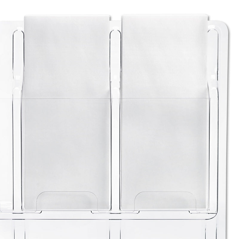 Safco Reveal Clear Literature Displays, 24 Compartments, 30w x 2d x 41h, Clear