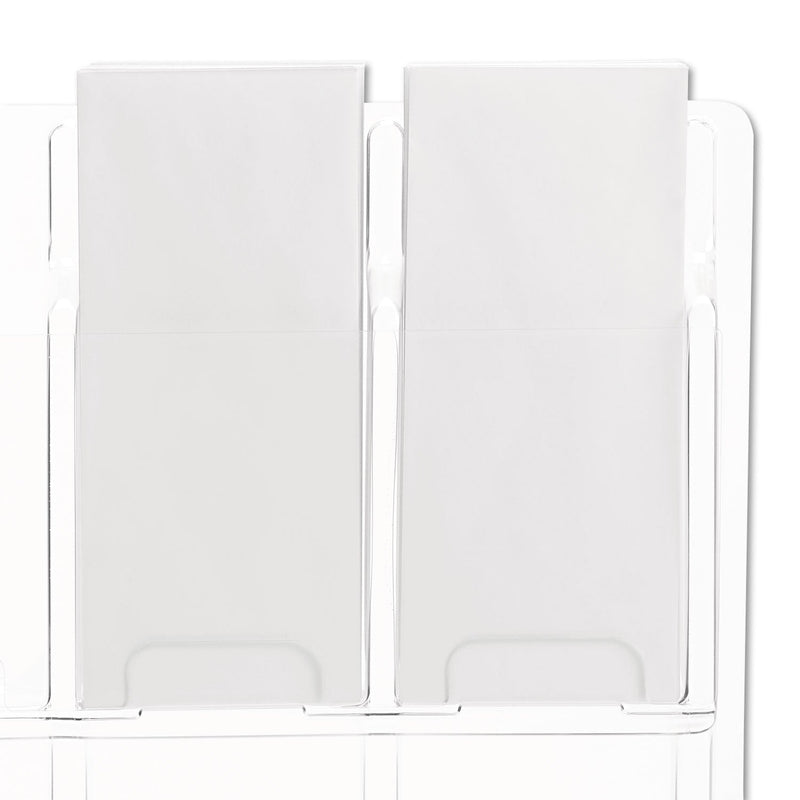 Safco Reveal Clear Literature Displays, 8 Compartments, 20.5w x 2d x 20.5h, Clear