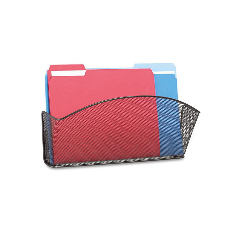 Safco Onyx Mesh Wall Pockets, Legal Size, Black 15" x 3" x 9", Black