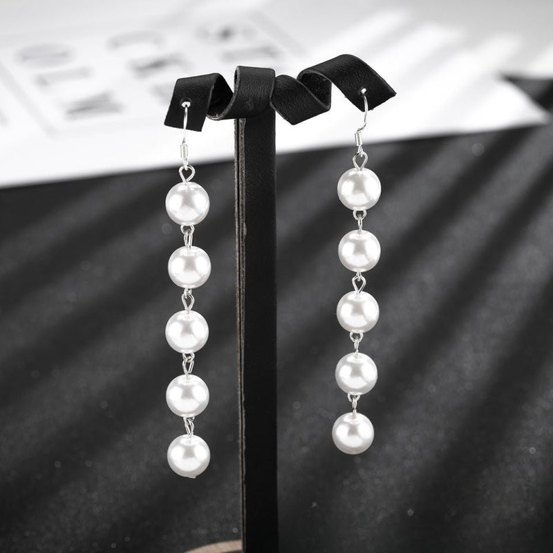 Imitation Pearl Pendant Dangle Drop Earrings