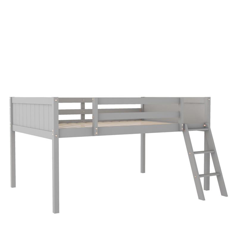 Low Loft Bed With Adjustable Ladder