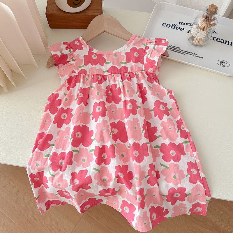 Girls Fashion Sleeveless Breathable Dress