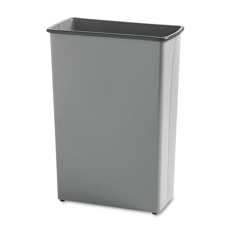 Safco Rectangular Wastebasket, Steel, 22 gal, Charcoal