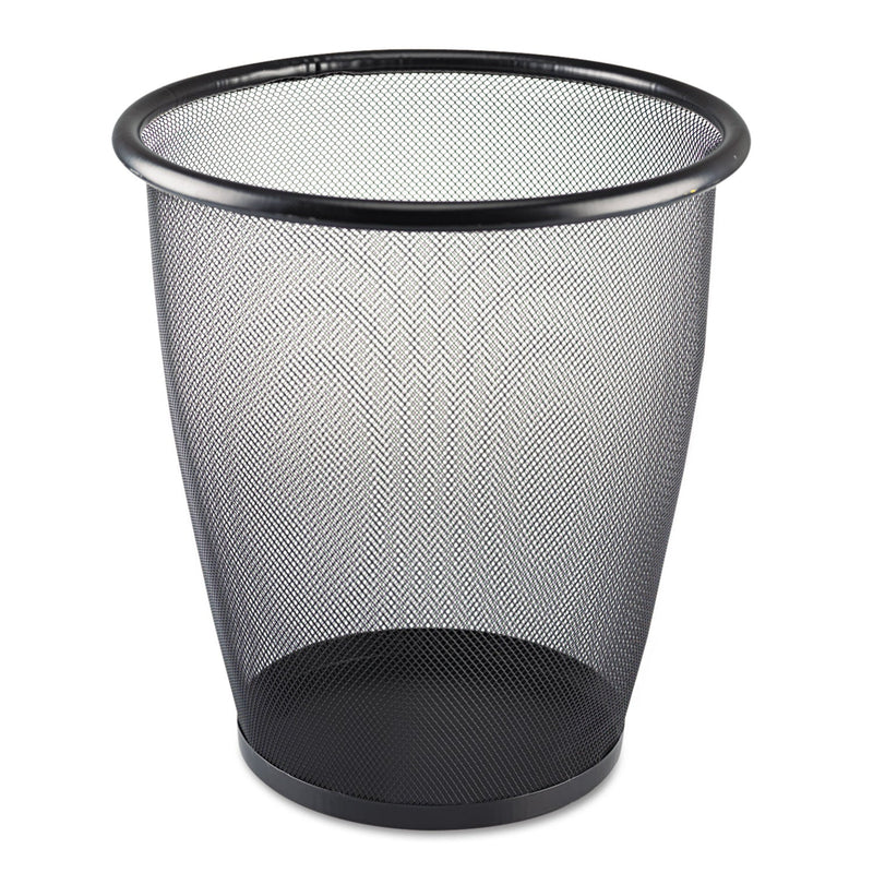 Safco Onyx Round Mesh Wastebasket, Steel Mesh, 5 gal, Black