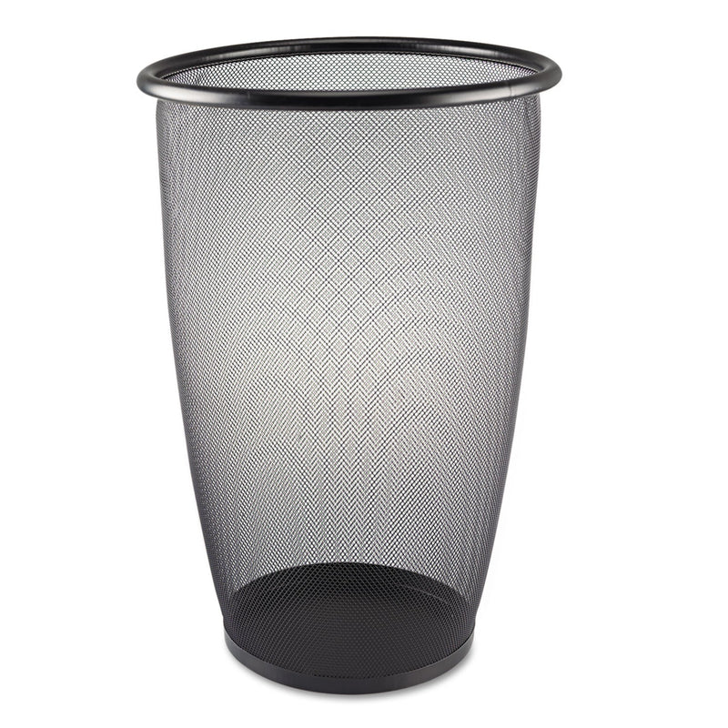 Safco Onyx Round Mesh Wastebasket, Steel Mesh, 9 gal, Black