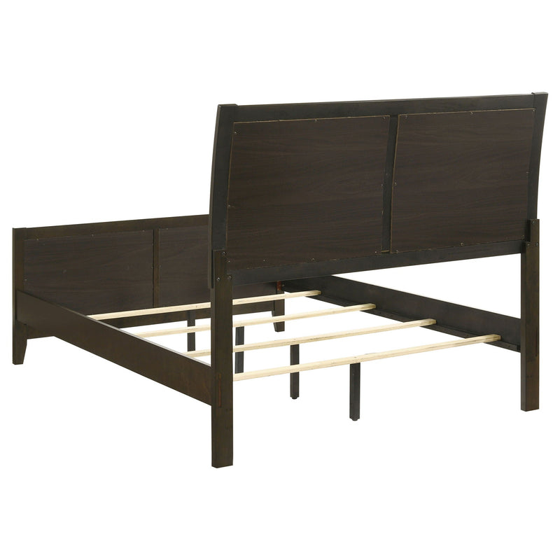 Wilkes 51-inch Upholstered Full Bed Dark Cocoa