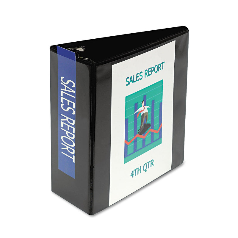 Samsill Nonstick D-Ring View Binder, 3 Rings, 5" Capacity, 11 x 8.5, Black