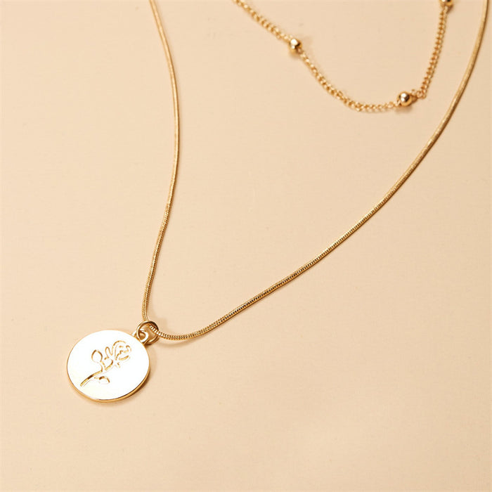 Women's Multi-layer Necklace Simple Rose Brand Versatile Jewelry