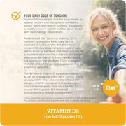 Vitamin D3 4000Iu (100 Mcg) 90-Day Supply for Immune Support, Healthy Muscle Function, and Bone Health - Non-Gmo, Gluten Free in Organic Extra Virgin Olive Oil, (Mini Softgel), 90 Count