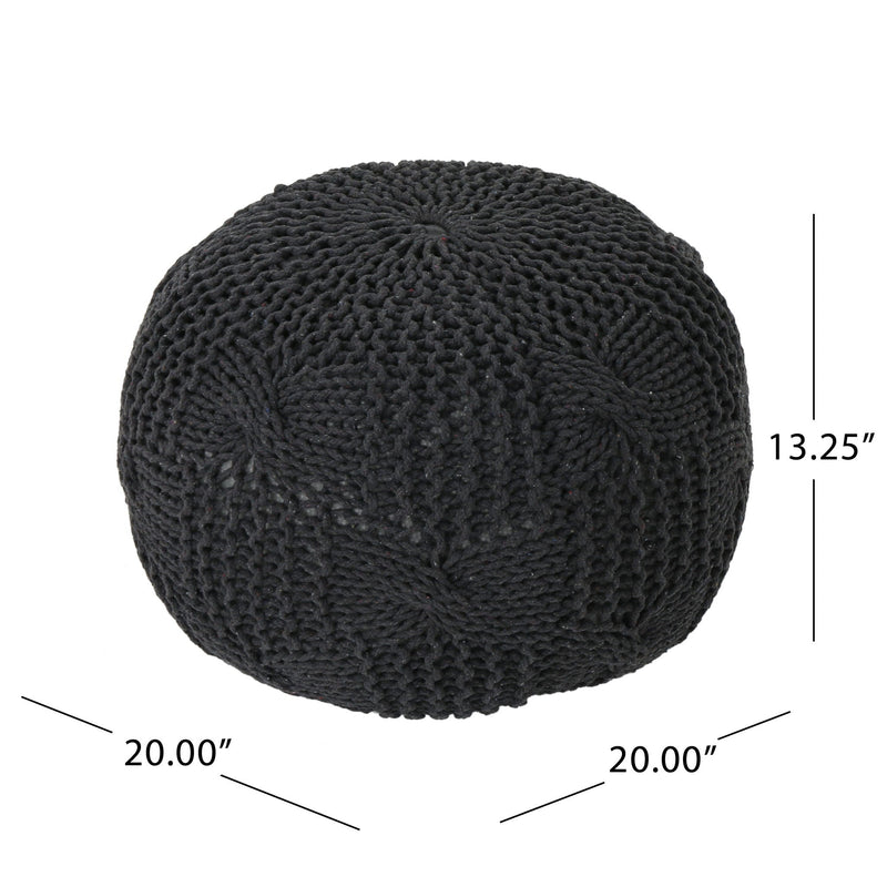 Bordeaux - Knitted Round Pouf