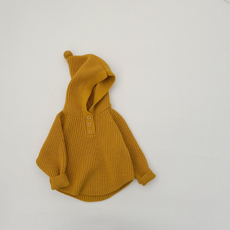 Thickened Hooded Knitted Pullover For Spring And Autumn