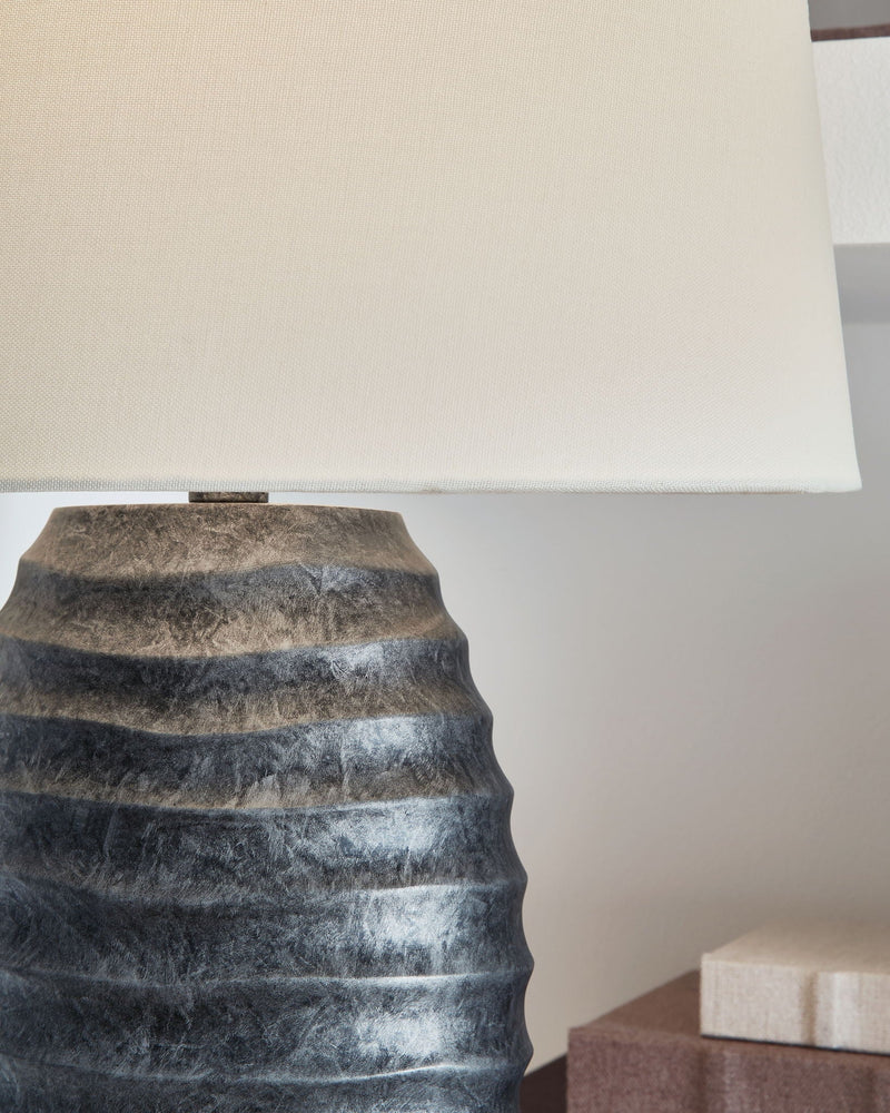 Caronick - Poly Table Lamp (Set of 2) - Antique Silver Finish