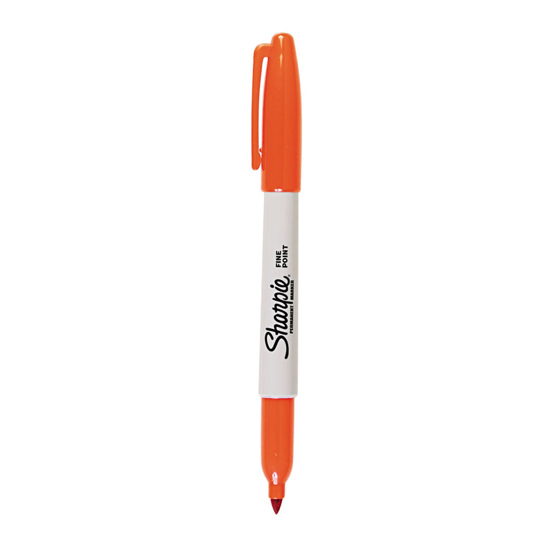Sharpie Fine Tip Permanent Marker, Fine Bullet Tip, Orange, Dozen