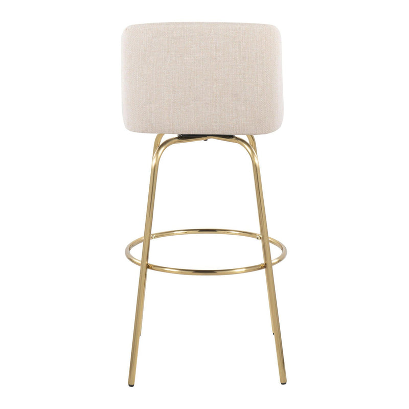 Toriano - Contemporary Fixed Height Barstool With Swivel And Round Footrest (Set of 2)