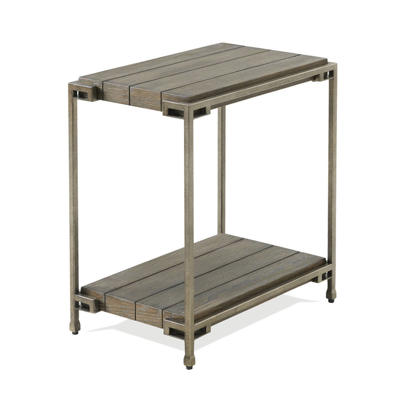 Corbeta - 3 Piece Metal Frame Wood Living Room Coffee Table And 2 Chairside Tables Set, Aged Graphite - Brown